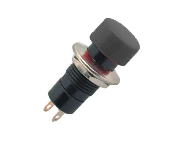 PUSH BUTTON MUSHR SWITCH LATCHING SPST 3A BLACK SOLDER M12 D=16.5mm L=37.5 B161A-BK