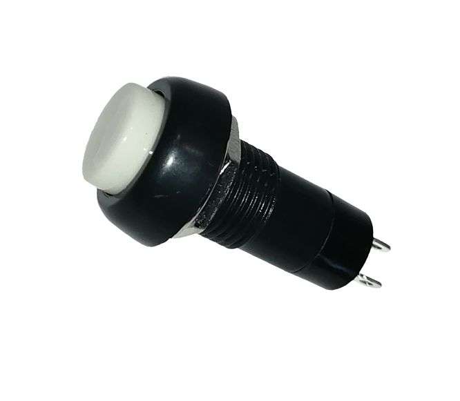 PUSH BUTTON SWITCH N.O. SPST 3A WHITE SOLDER M12 D=19.5mm L=38 B165M-WHITE