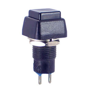 PUSH BUTTON SQ SWITCH LATCHING SPST 3A BLACK SOLDER M12 D=15mm L=30 B168A-BLACK