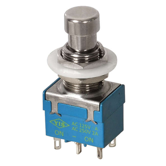 PUSH BUTTON SWITCH LATCHING DPDT 4A METAL SOLDER M12 L=40 B16902A