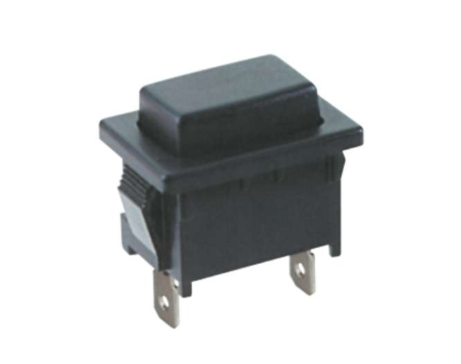 PUSH BUTTON RECT N.O. SPST 6A BLACK P/FIT LUG F=15X21mm L=25 B169D