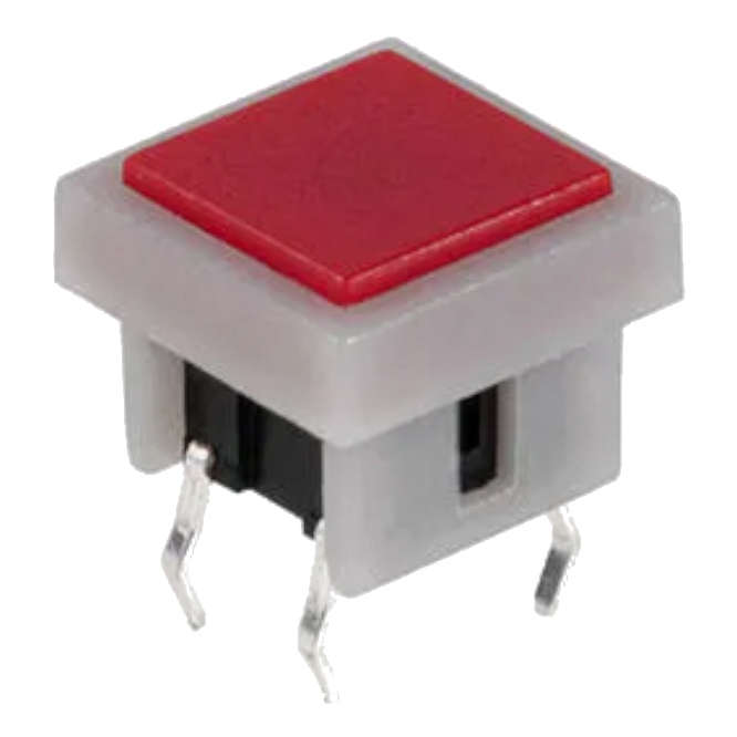 PUSH BUTTON RED TACTILE SQUARE 10x10 PCB B1736AA