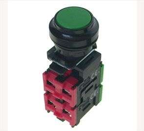 PUSH SWITCH 2xNONC 33mm GREEN B1900F-GR