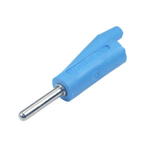 PLUG BANANA 4mm BLU RND RUBBER 158BL