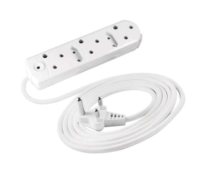 MULTIPLUG MAINS EXTENSION ADAPTER 3x15A 2x5A(EU) 5mX1.5 BC2034/5P