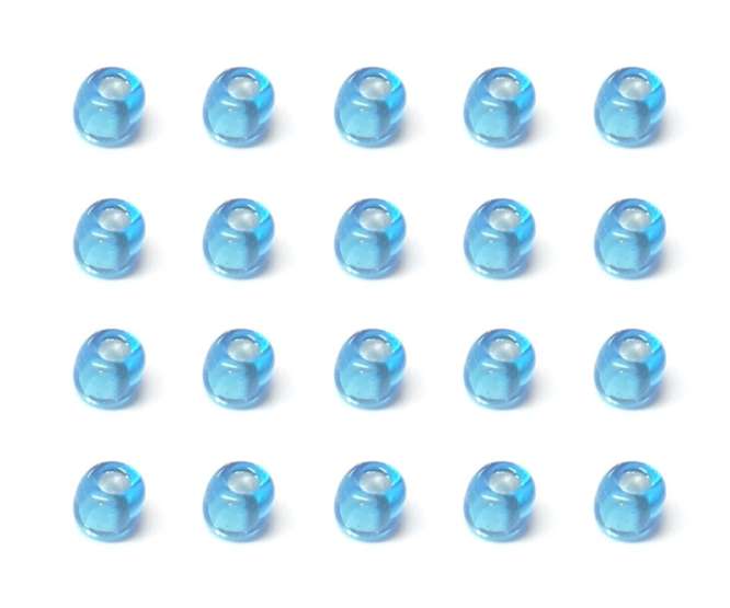 GLASS BEAD SPACER L/BLUE OD=4mm ID=1.3mm 600/BAG 160030-LIGHT BLUE-1
