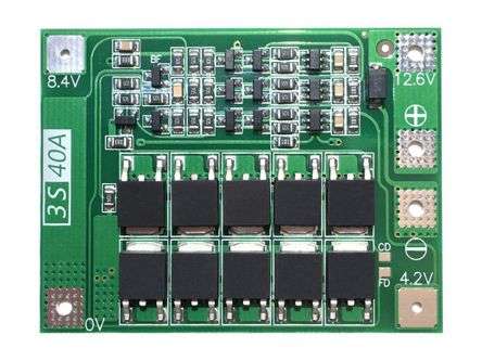 LI-ION BMS 3-SERIES 12.6V 40A BMS-40A-3S-E
