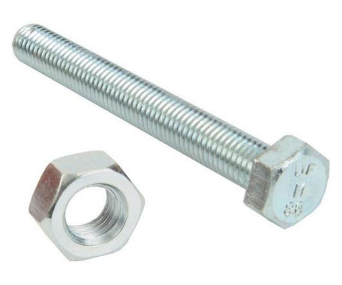 SCREW HEX HEAD AND NUT SET M6x30mm ZINC PLATED SB-M6-HH-30-NP