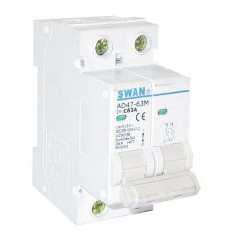 CIRCUIT BREAKER 3KA C-CURVE 2P 63A CB-AD47M-3263