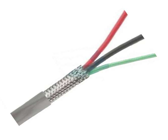 CABLE SIGNAL 3C 0.75mm OD=6.5mm BRAIDED SCREEN GREY 1m HK16345