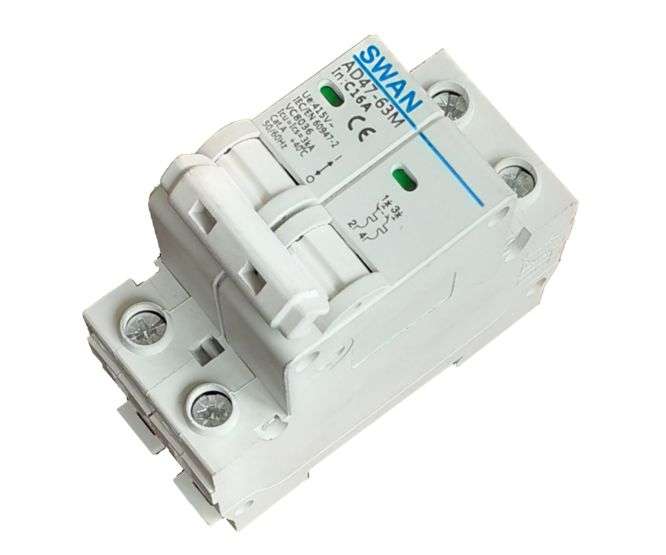 CIRCUIT BREAKER 3KA C CURVE 2P 16A CB-AD47M 3216