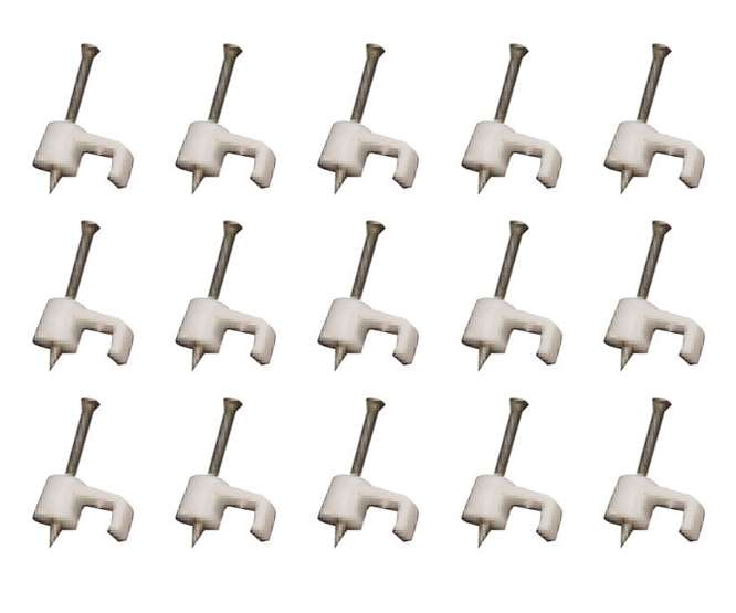 FLAT NAIL IN SADDLE 6mm WHITE - 100/BAG CC-F6-WHITE