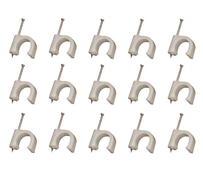 CIRCLE NAIL IN SADDLE 8mm WHITE - 100/BAG CC-R8-WHITE