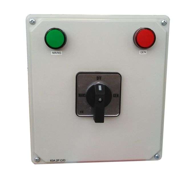 CHANGE OVER SWITCH 2-POLE PVC ENC 63A  30ECS-63A-2P