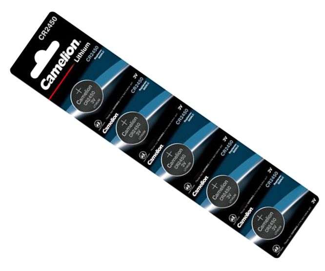 COIN BATTERY LIT 3V 500mA-5P/CARD CR2450-BP5