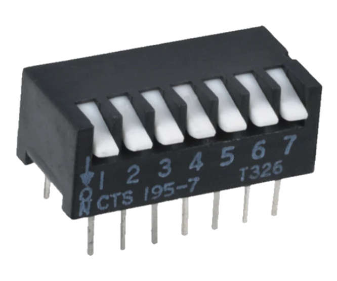 DIP SWITCH PIANO 6W L/P PCB CTS 195-6
