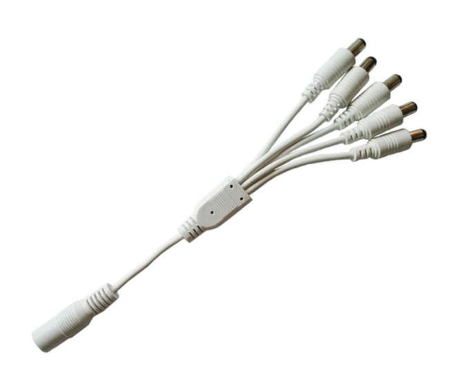 DC 2.1mm POWER SPLITTER PLUG TO 5xSOCKET 300mm ADAP 5xDC2.1/2.1