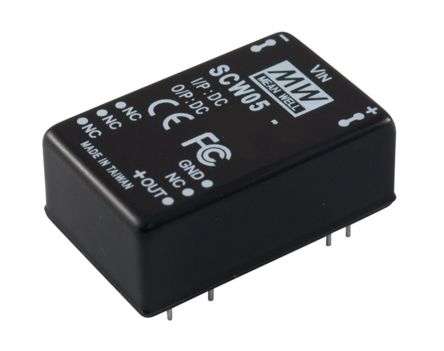 DC-DC CONVERTER I=12V O=2x15VDC 2x190mA DCW05A-15