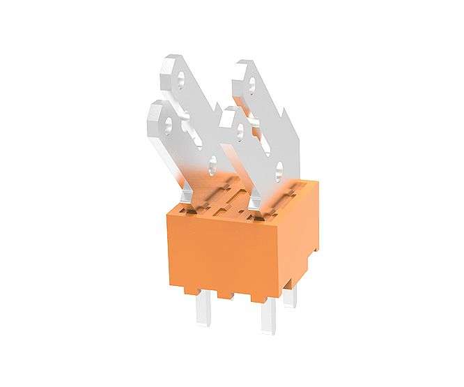PCB SPADE TERMINAL BLOCK 45D 2W 6.3mm P=5.0 DG140S-5.0-02P