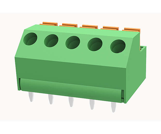 PCB SPRING TERMINAL BLOCK 5W PITCH=5.08mm GREEN DG237-5.08-05P-14-00Z(H)