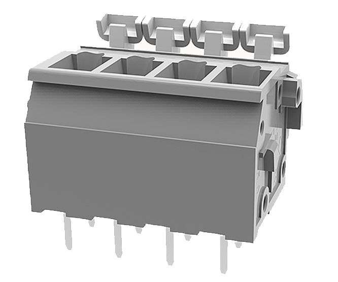 SPRING TERMINAL BLOCK 4W P=5.00 GREY DG242V-5.0-04P-11-00AH