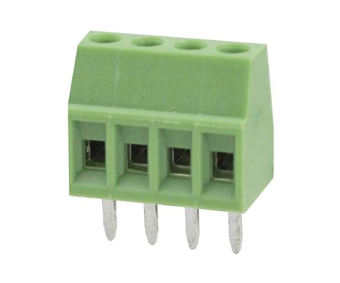 SCREW TERMINAL N/C PCB 4W P=2.54 STR GREEN DG308-2.54-04P-14-00A(H)