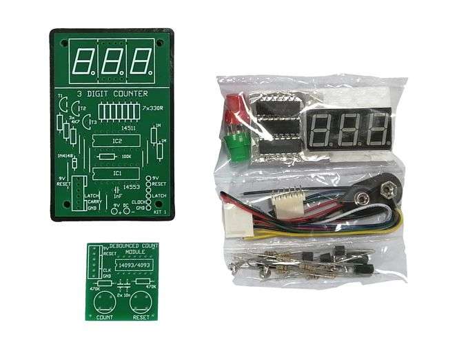 KIT PANEL METER 3-DIG LED W/RESET DIY KIT1