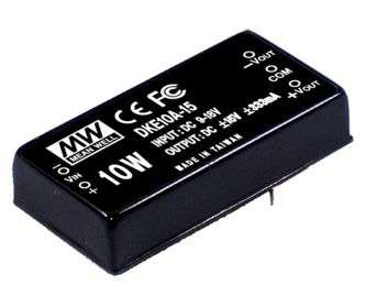 DC-DC CONVERTER DIP I=12V O=+/-15V +/-333mA 10W DKE10A-15
