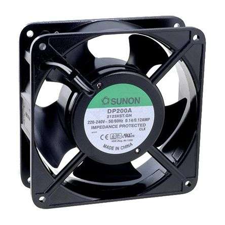 220V AXIAL FAN 120sqx38mm SLV  95CFM TERM.  DP200A-2123XST.GN *D*