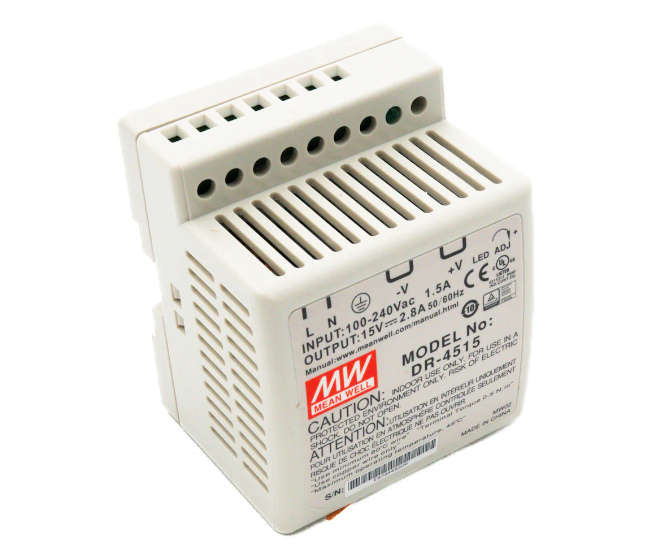 POWER SUPPLY D/R I=220 O=15V 2A8 45W DR-4515 *EOL*