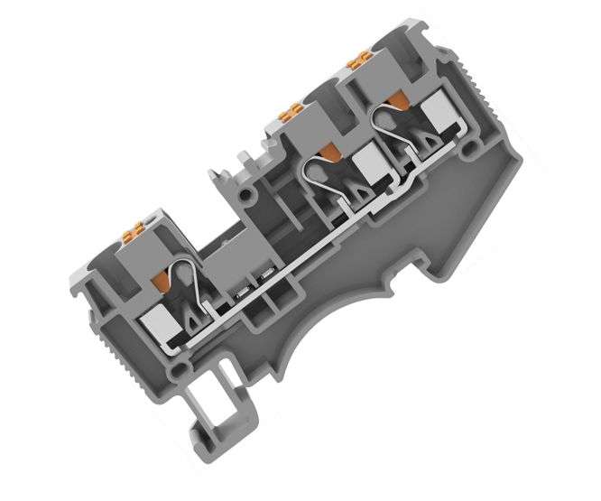 TERMINAL BLOCK D/R TWIN / DUAL GREY 6.2MM PUSH-IN DS4-TW-01P-11-00A(H)