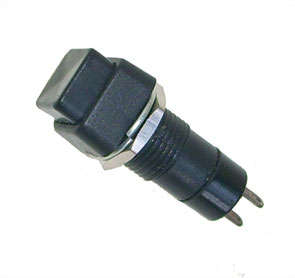 PUSH BUTTON SWITCH SPST SQ 1A 250V MOMENTARY ON-OFF BLACK DS466-B