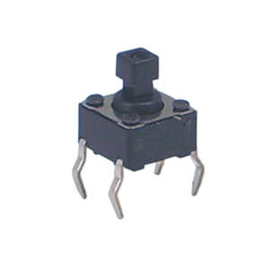 PCB TACTILE SWITCH 6x6mm H=7.3mm BLACK DTS-644K