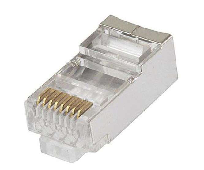 MODULAR PLUG 8W RJ45 CAT5 CONNECTOR SHIELDED CHROME - 500/BAG X980885
