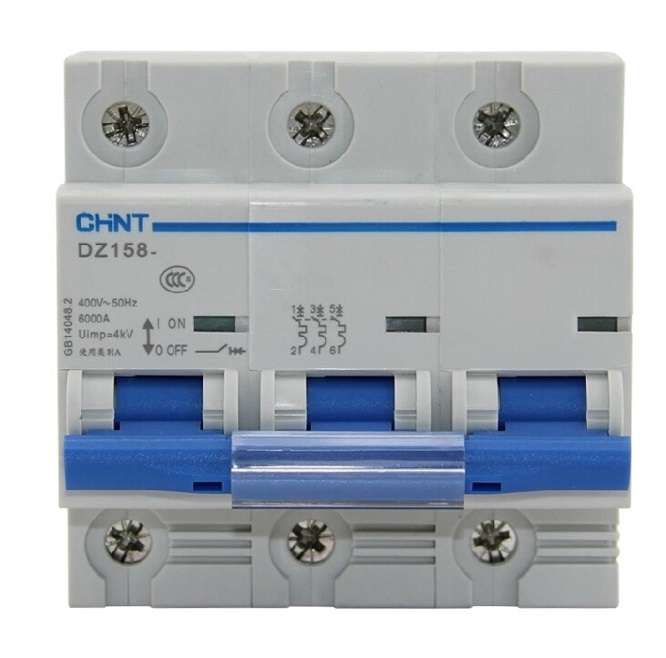 MINI D/R CIRCUIT BREAKER 3P 80A 6KA C-CURVE DZ158-125-3P-80A-6
