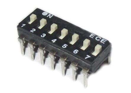 DIP SWITCH 7-POLE 100mA EXTENDED ACTUATOR EAM107E
