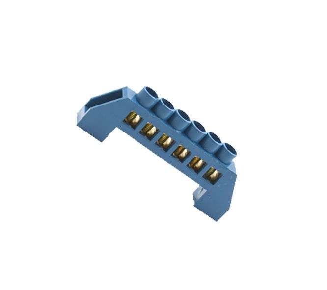 NEUTRAL BAR INSULATED 63A 6-POLE BLUE P/MOUNT  EB-KS006 63A 6P BL