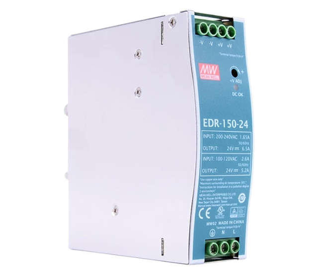POWER SUPPLY D/R I=220V O=24V 6.5A EDR-150-24