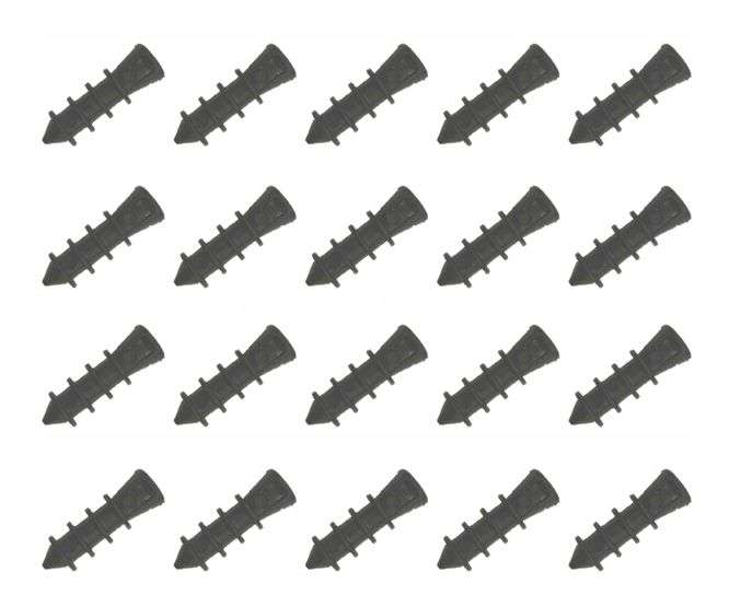 PLUG - CABLE FIXING BLACK 6mm - 100/BAG EH1B6
