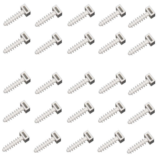 PLUG - CABLE FIXING WHITE 6mm - 100/BAG EH1W6