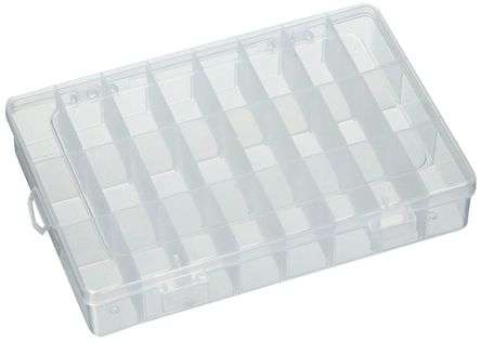 ABS ENCLOSURE CLEAR 24-COMPARTMENT 190x130x36mm 181203