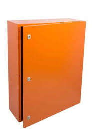 STEEL ENCLOSURE ORANGE LOCKABLE 3-KEY HOLE1200x800x400mm ENCL-XBJS-128/400