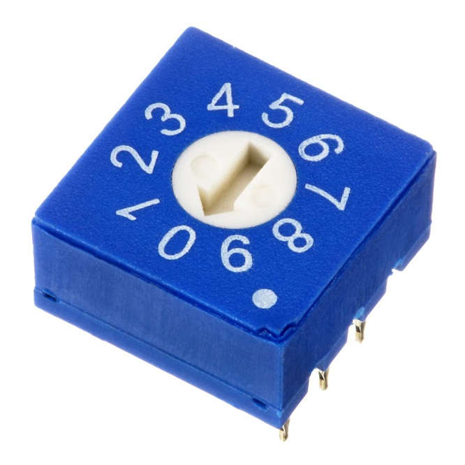 ROTARY SWITCH DIP 10W BINARY BCD REAL CODE WHITE ROTOR ERD110RSZ
