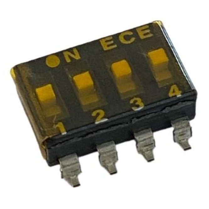 DIP SWITCH SMD 04P LOW PROFILE ACTUATOR ESD104LTZ