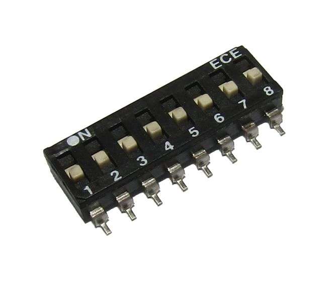 DIP SWITCH SMD 8W L/P J-LEG ESD108LZ