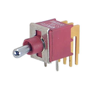 MINI TOOGLE SWITCH DPDT R/A ON-ON PCB ET21MD1ABE *A*