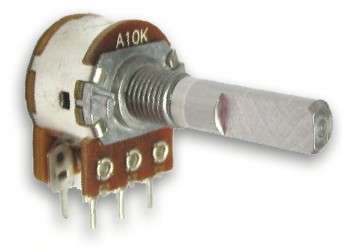 POTENTIOMETER W/SWITCH LOG PCB 17mm 10K F16KSH-N-A-10K-L25RE