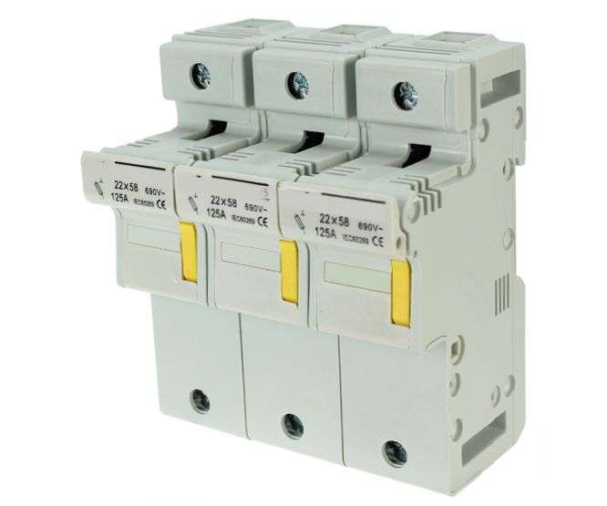 HOLDER 3POLE FOR 22x58 FUSES FH-RT18-125-3P