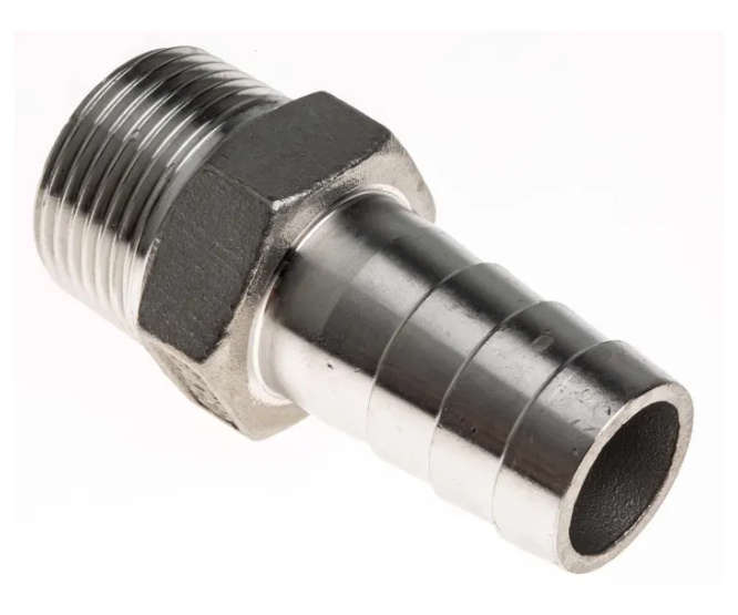 15mm BORE P/S SS BSP SWAGE / HOSE NIPPLE STRAIGHT FSSN021300016