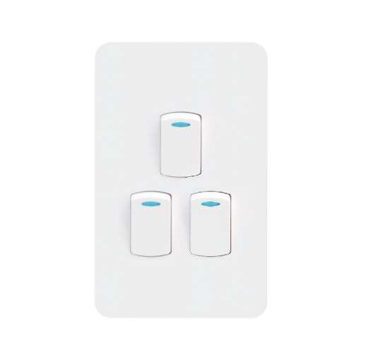 LIGHT SWITCH 3 LEVER 1WAY 16A 250V 2x4 G NEW3-N00500